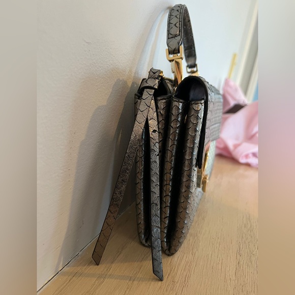 Coccinelle metallic python leather mini bag - Picture 4 of 8